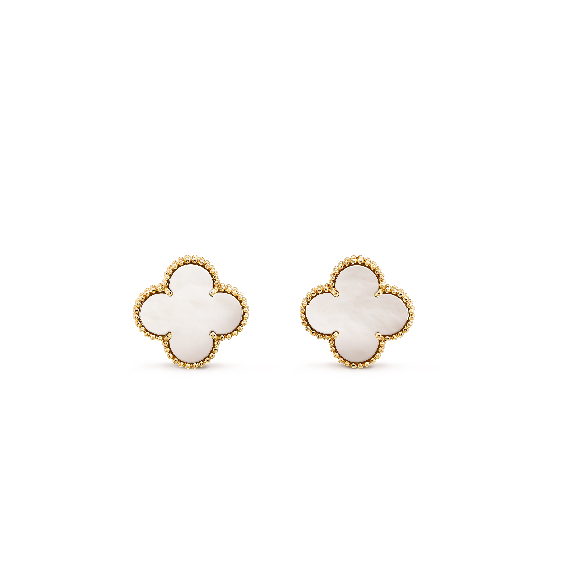 VAN CLEEF ARPELS MAGIC ALHAMBRA EARRINGS - YELLOW GOLD, MOTHER-OF-PEARL VCARA43700