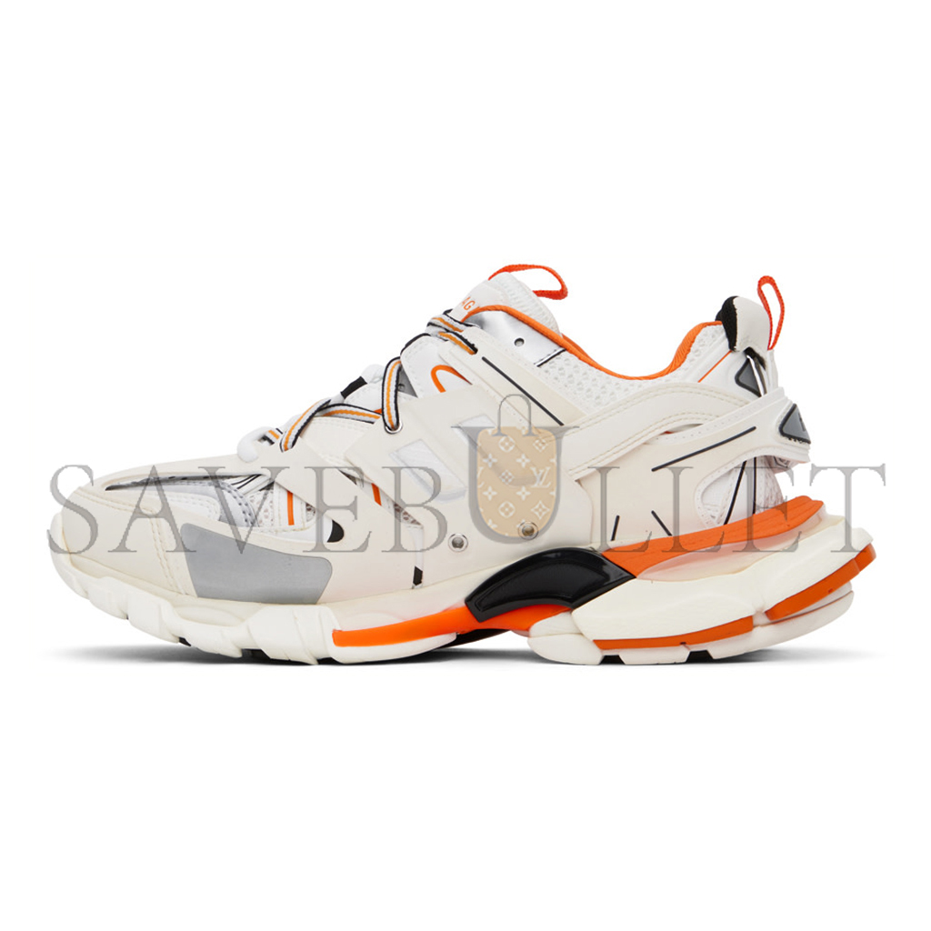 BALENCIAGA WHITE & ORANGE TRACK SNEAKERS 241342M237008