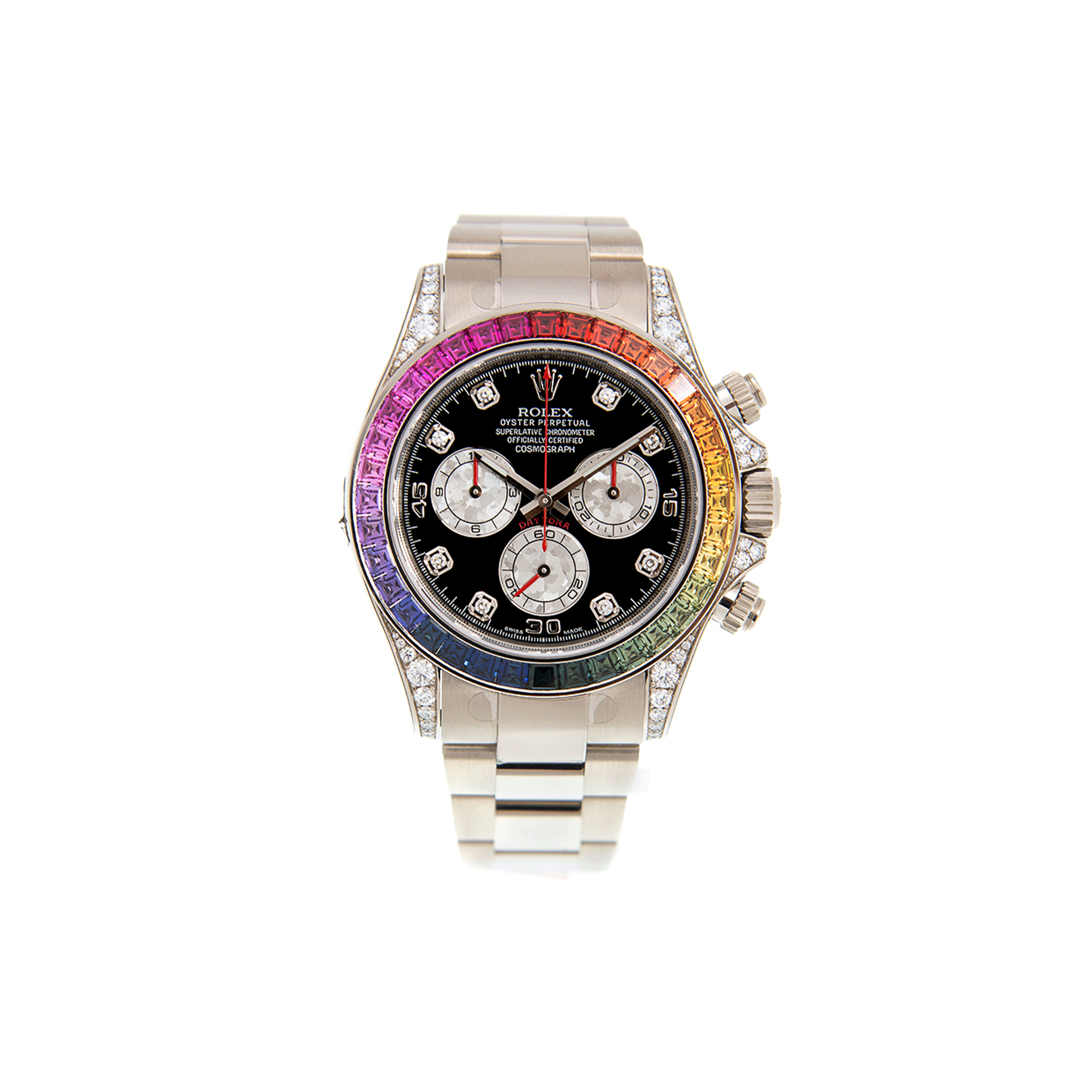 ROLEX DAYTONA RAINBOW SAPPHIRE 18K WHITE GOLD WATCH 116599RBOW-0003