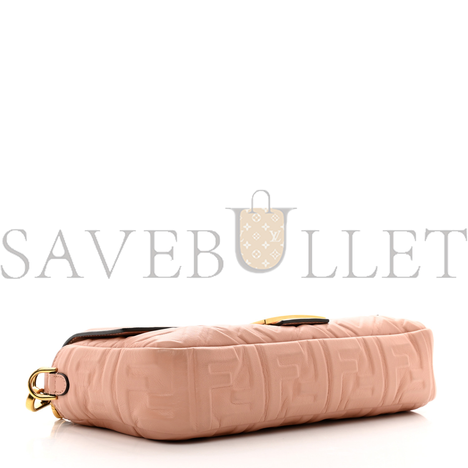 FENDI NAPPA FF 1974 EMBOSSED BAGUETTE ROSA BOURBON (27*15*6cm)