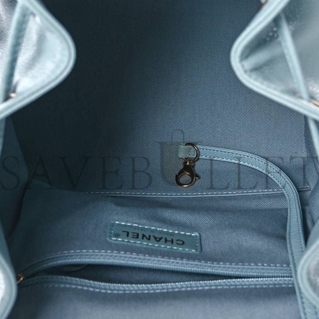 CHANEL CAVIAR QUILTED BUSINESS AFFINITY BACKPACK LIGHT BLUE (24*23*13cm) CHANEL CAVIAR QUILTED BUSINESS AFFINITY BACKPACK LIGHT BLUE (24*23*13cm)