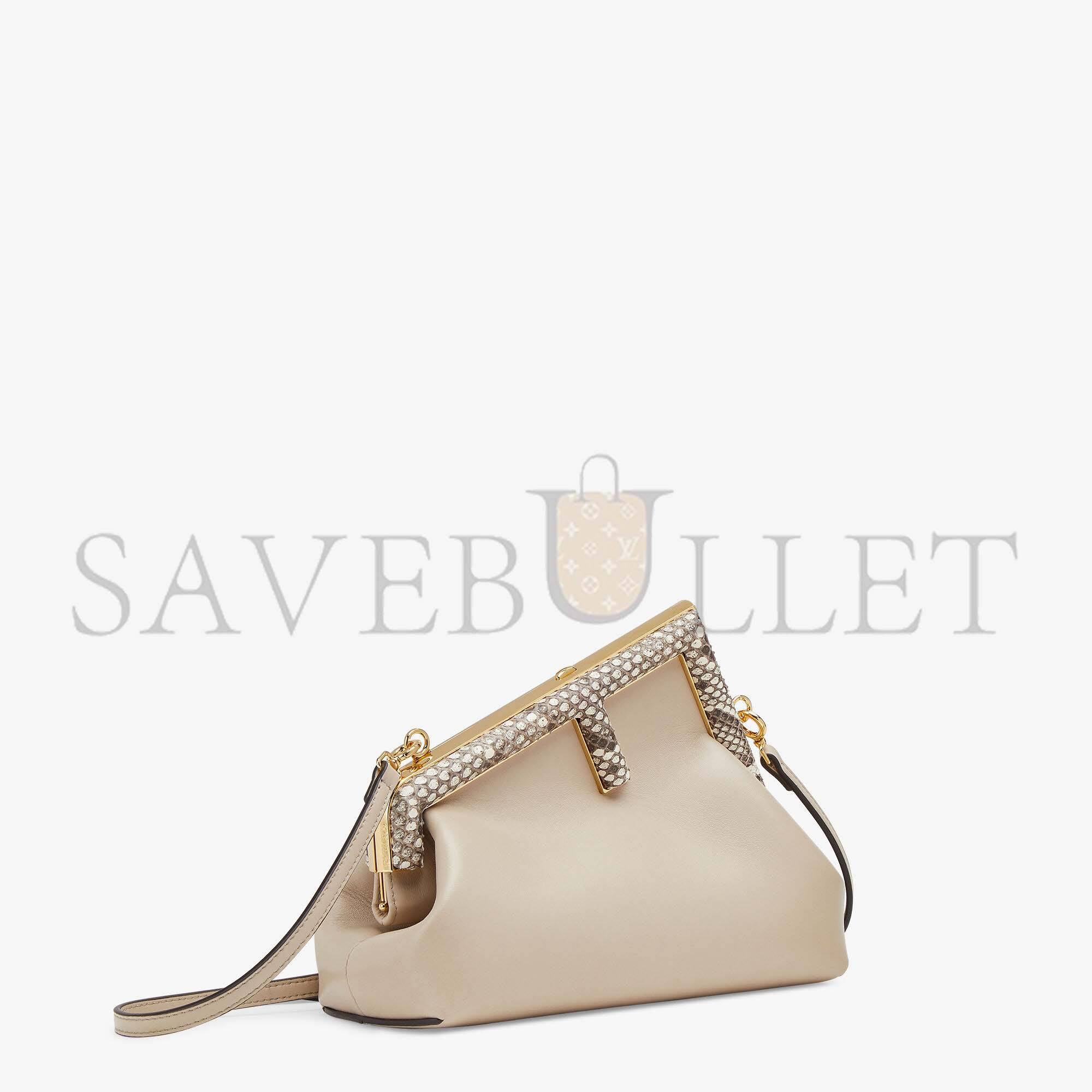 FENDI FIRST SMALL - PINK LEATHER AND PYTHON LEATHER BAG 8BP129AKKUF1HOP (26*18*9.5cm)