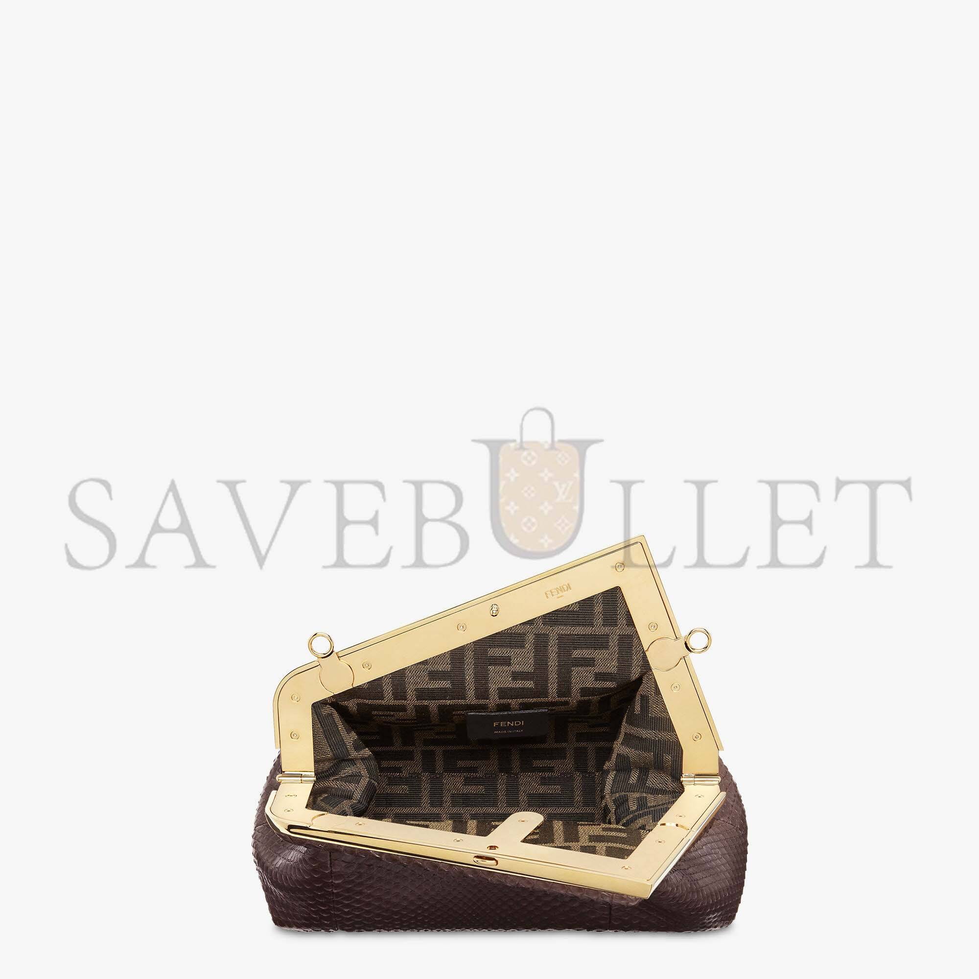 FENDI FIRST SMALL - DARK BROWN PYTHON LEATHER BAG 8BP129AHN2F12G2 (26*18*9.5cm)