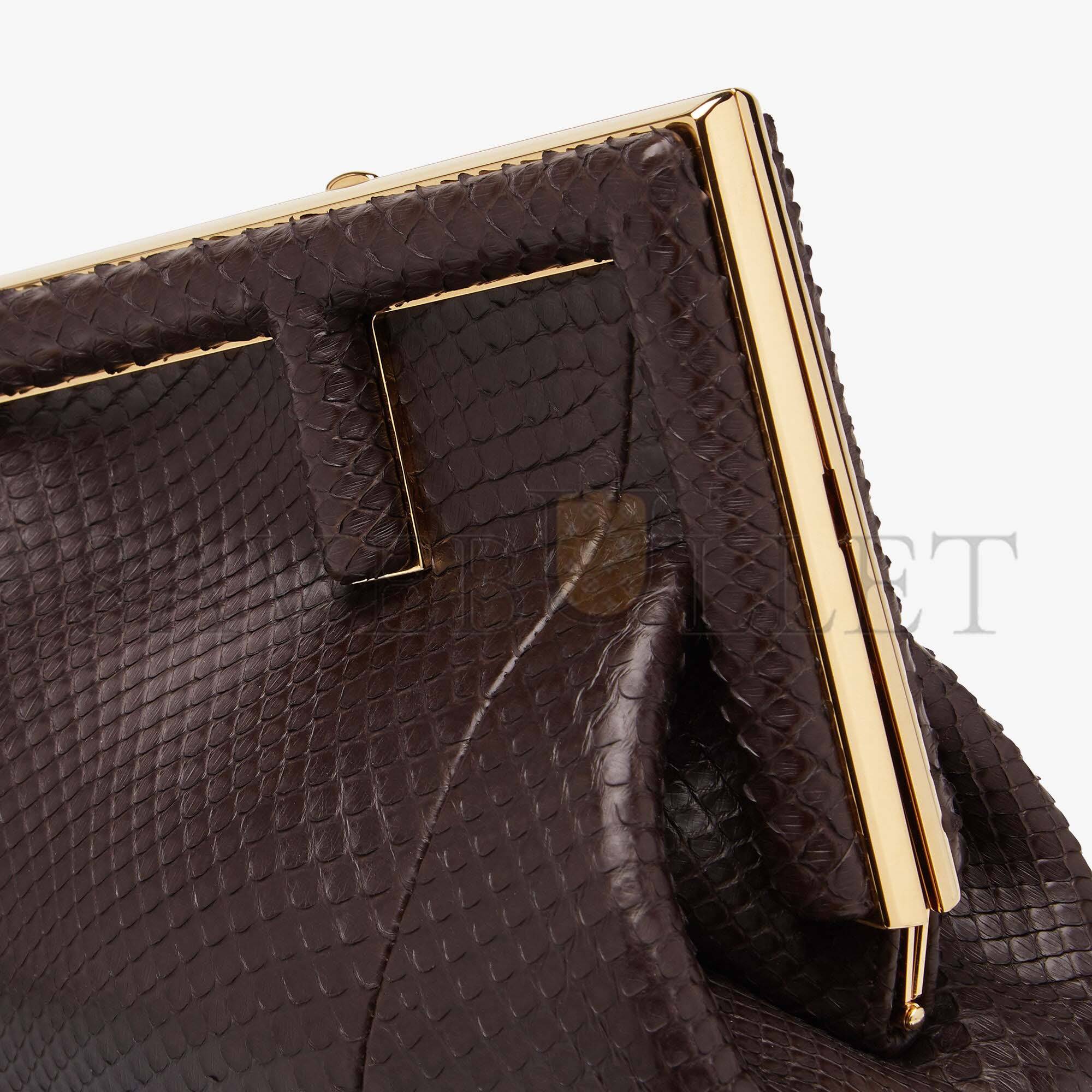 FENDI FIRST SMALL - DARK BROWN PYTHON LEATHER BAG 8BP129AHN2F12G2 (26*18*9.5cm)