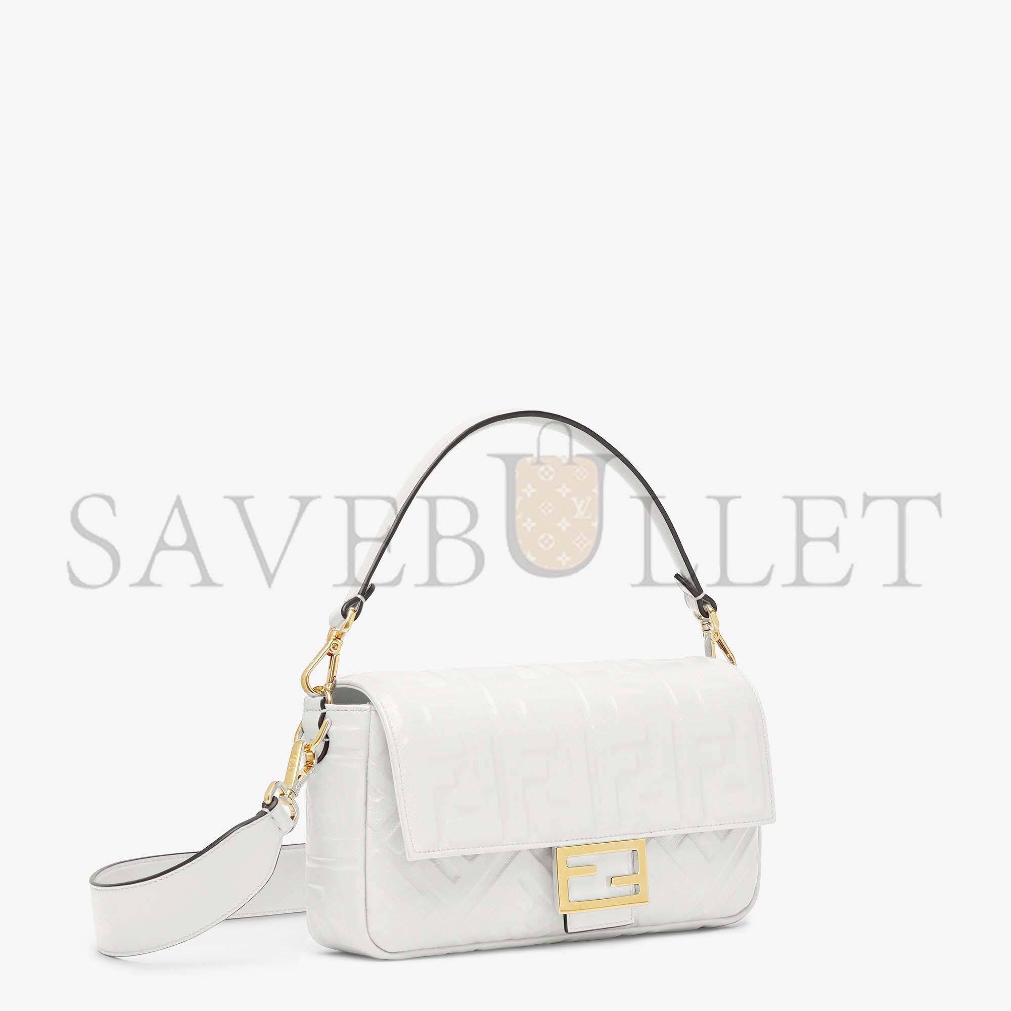 FENDI BAGUETTE - WHITE LEATHER BAG 8BR600A72VF15AO (27*15*6cm)