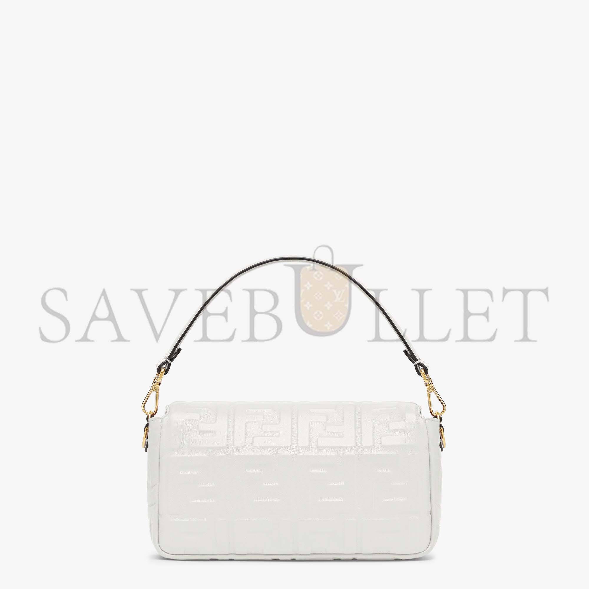 FENDI BAGUETTE - WHITE LEATHER BAG 8BR600A72VF15AO (27*15*6cm)