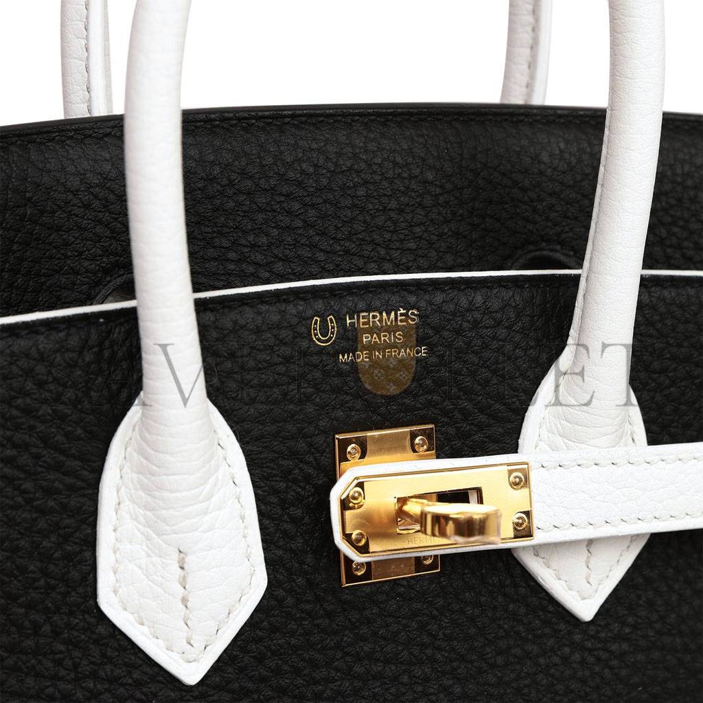 HERMES SPECIAL ORDER (HSS) BIRKIN 25 BLACK AND WHITE CLEMENCE GOLD HARDWARE (25cm) HERMES SPECIAL ORDER (HSS) BIRKIN 25 BLACK AND WHITE CLEMENCE GOLD HARDWARE (25cm)