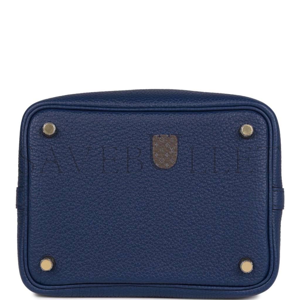 HERMES PICOTIN LOCK 18 BLEU SAPHIR MAURICE GOLD HARDWARE (18*13*18cm) HERMES PICOTIN LOCK 18 BLEU SAPHIR MAURICE GOLD HARDWARE (18*13*18cm)