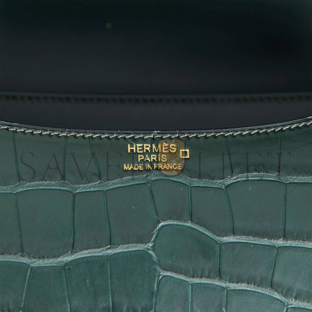 HERMES CONSTANCE 24 VERT FONCE MATTE ALLIGATOR GOLD HARDWARE (24cm) HERMES CONSTANCE 24 VERT FONCE MATTE ALLIGATOR GOLD HARDWARE (24cm)