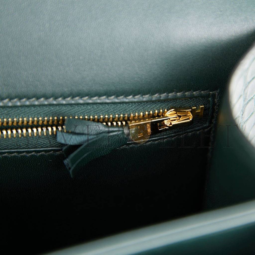 HERMES CONSTANCE 24 VERT FONCE MATTE ALLIGATOR GOLD HARDWARE (24cm) HERMES CONSTANCE 24 VERT FONCE MATTE ALLIGATOR GOLD HARDWARE (24cm)