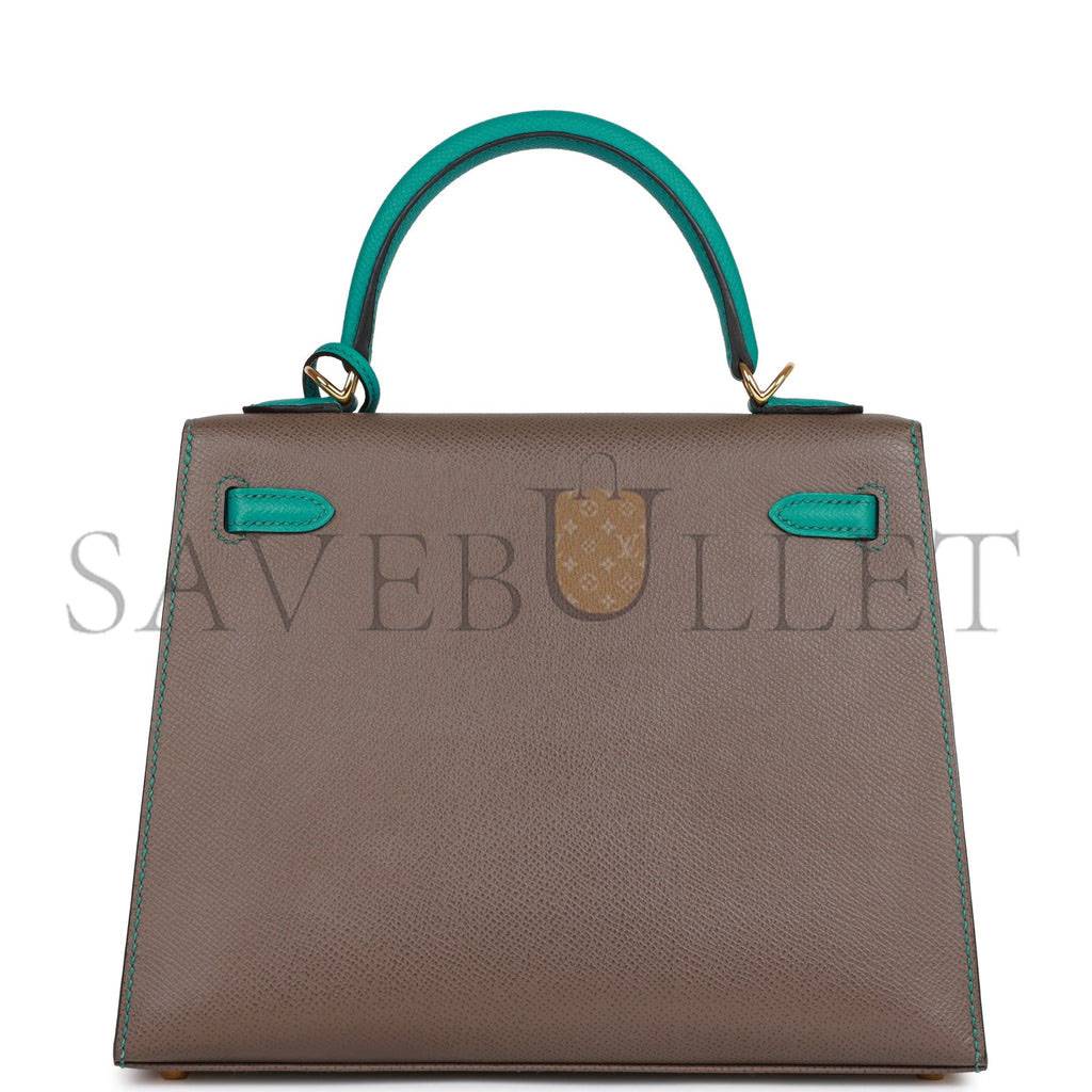 HERMES SPECIAL ORDER (HSS) KELLY SELLIER 25 ETAIN AND BLEU PAON EPSOM GOLD HARDWARE HANDMADE(25*17*7cm) HERMES SPECIAL ORDER (HSS) KELLY SELLIER 25 ETAIN AND BLEU PAON EPSOM GOLD HARDWARE HANDMADE(25*17*7cm)