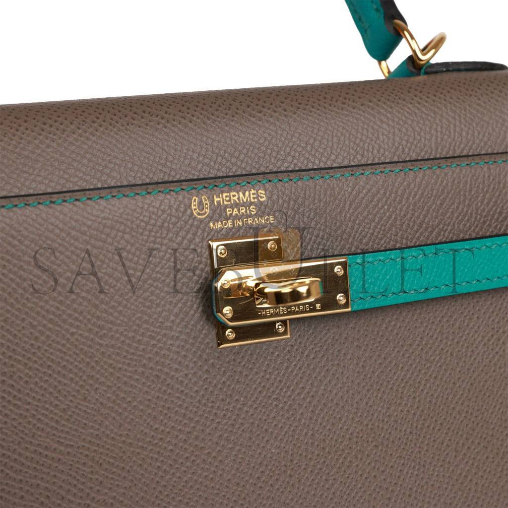 HERMES SPECIAL ORDER (HSS) KELLY SELLIER 25 ETAIN AND BLEU PAON EPSOM GOLD HARDWARE HANDMADE(25*17*7cm) HERMES SPECIAL ORDER (HSS) KELLY SELLIER 25 ETAIN AND BLEU PAON EPSOM GOLD HARDWARE HANDMADE(25*17*7cm)