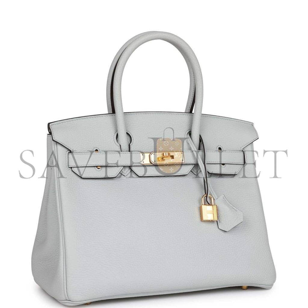HERMES BIRKIN 30 BLEU PALE CLEMENCE GOLD HARDWARE (30cm) HERMES BIRKIN 30 BLEU PALE CLEMENCE GOLD HARDWARE (30cm)