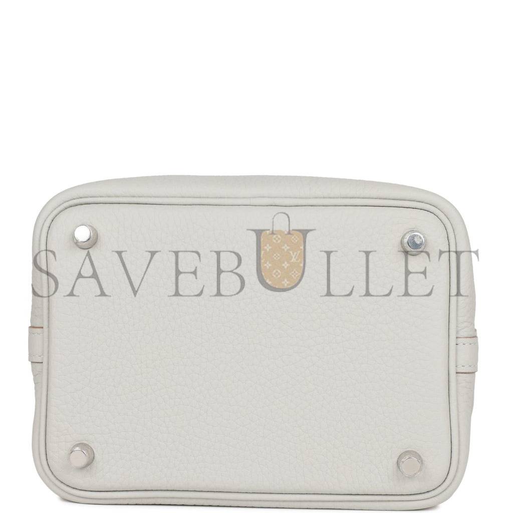 HERMES PICOTIN LOCK 18 GRIS PERLE CLEMENCE PALLADIUM HARDWARE (18*13*18cm) HERMES PICOTIN LOCK 18 GRIS PERLE CLEMENCE PALLADIUM HARDWARE (18*13*18cm)