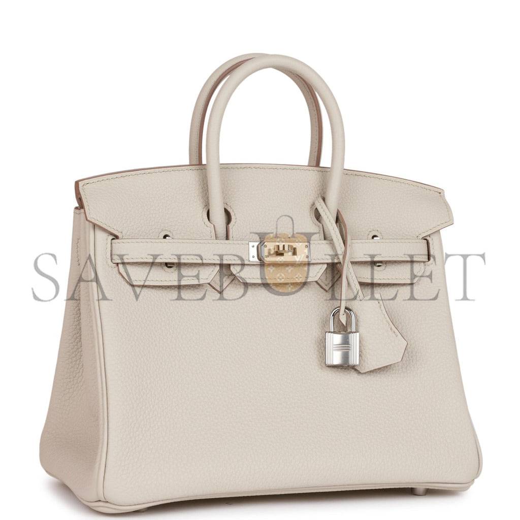 HERMES BIRKIN 25 BETON TOGO PALLADIUM HARDWARE HANDMADE (25*19*12cm) HERMES BIRKIN 25 BETON TOGO PALLADIUM HARDWARE HANDMADE (25*19*12cm)
