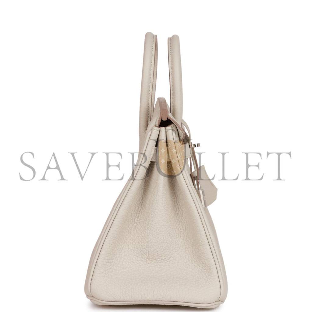 HERMES BIRKIN 25 BETON TOGO PALLADIUM HARDWARE HANDMADE (25*19*12cm) HERMES BIRKIN 25 BETON TOGO PALLADIUM HARDWARE HANDMADE (25*19*12cm)