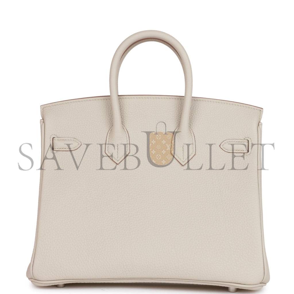 HERMES BIRKIN 25 BETON TOGO PALLADIUM HARDWARE HANDMADE (25*19*12cm) HERMES BIRKIN 25 BETON TOGO PALLADIUM HARDWARE HANDMADE (25*19*12cm)