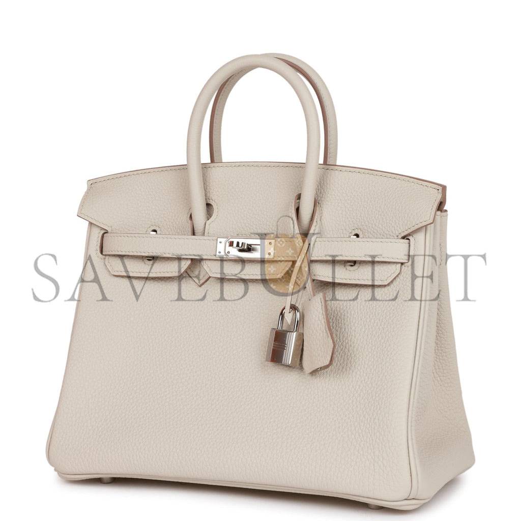HERMES BIRKIN 25 BETON TOGO PALLADIUM HARDWARE HANDMADE (25*19*12cm) HERMES BIRKIN 25 BETON TOGO PALLADIUM HARDWARE HANDMADE (25*19*12cm)