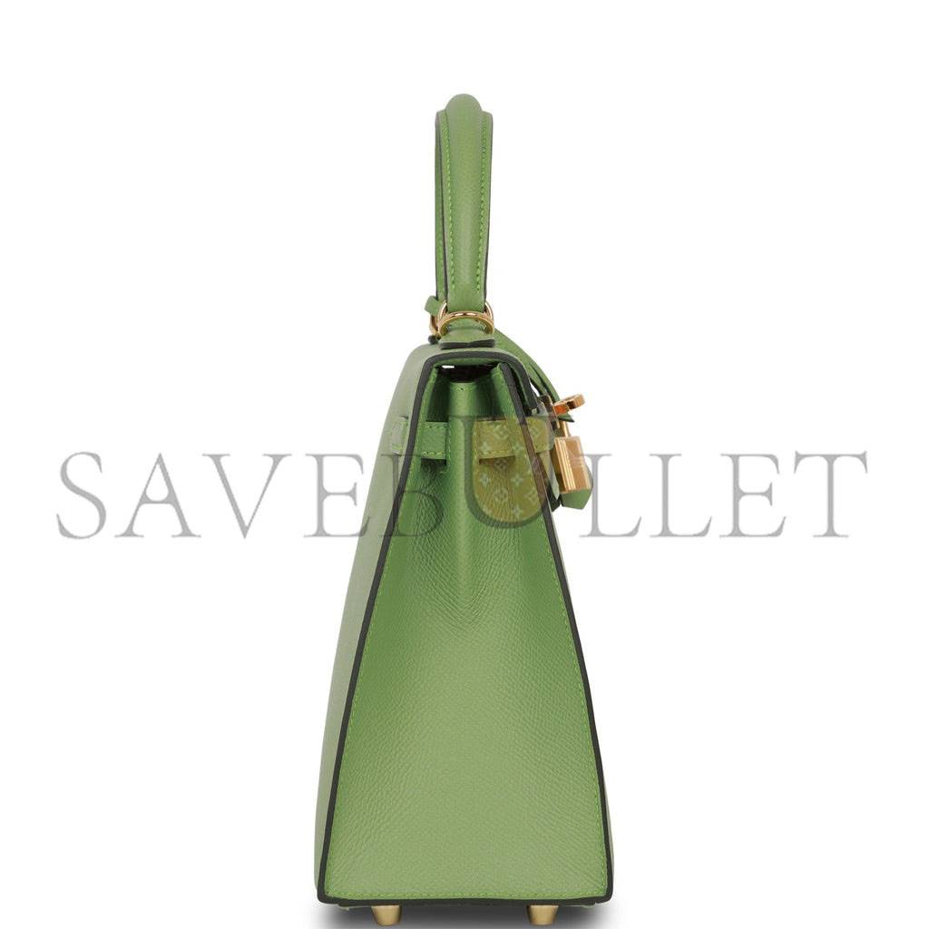 HERMES KELLY SELLIER 25 VERT CRIQUET EPSOM GOLD HARDWARE HANDMADE (25*17*7cm) HERMES KELLY SELLIER 25 VERT CRIQUET EPSOM GOLD HARDWARE HANDMADE (25*17*7cm)
