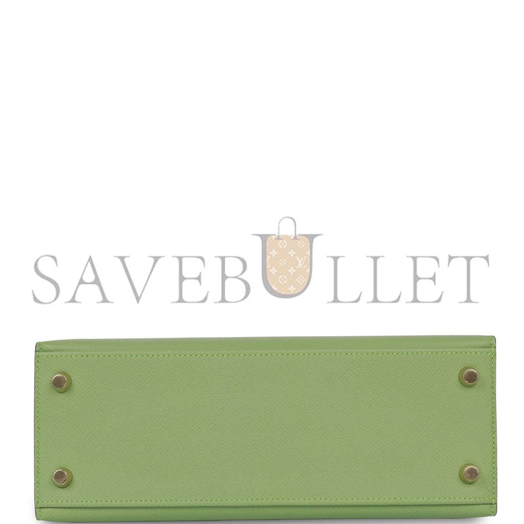 HERMES KELLY SELLIER 25 VERT CRIQUET EPSOM GOLD HARDWARE HANDMADE (25*17*7cm) HERMES KELLY SELLIER 25 VERT CRIQUET EPSOM GOLD HARDWARE HANDMADE (25*17*7cm)