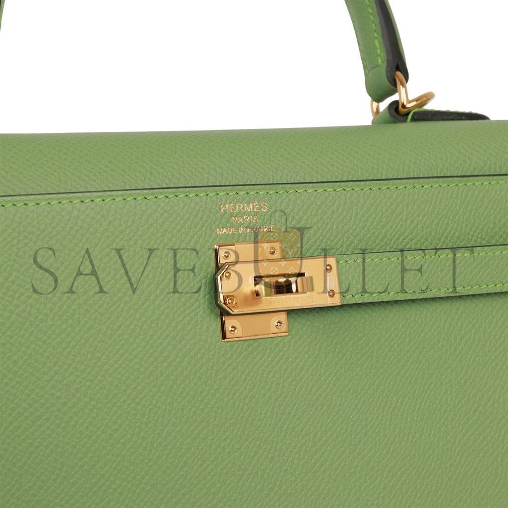 HERMES KELLY SELLIER 25 VERT CRIQUET EPSOM GOLD HARDWARE HANDMADE (25*17*7cm) HERMES KELLY SELLIER 25 VERT CRIQUET EPSOM GOLD HARDWARE HANDMADE (25*17*7cm)