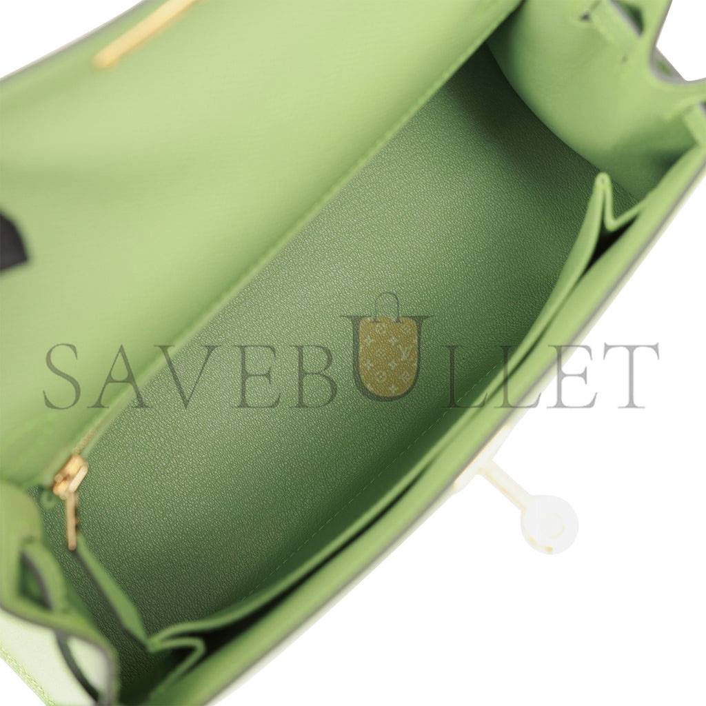 HERMES KELLY SELLIER 25 VERT CRIQUET EPSOM GOLD HARDWARE HANDMADE (25*17*7cm) HERMES KELLY SELLIER 25 VERT CRIQUET EPSOM GOLD HARDWARE HANDMADE (25*17*7cm)