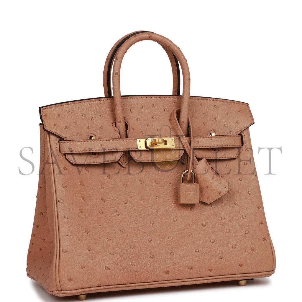 HERMES BIRKIN 25 CHAI OSTRICH GOLD HARDWARE (25cm) HERMES BIRKIN 25 CHAI OSTRICH GOLD HARDWARE (25cm)
