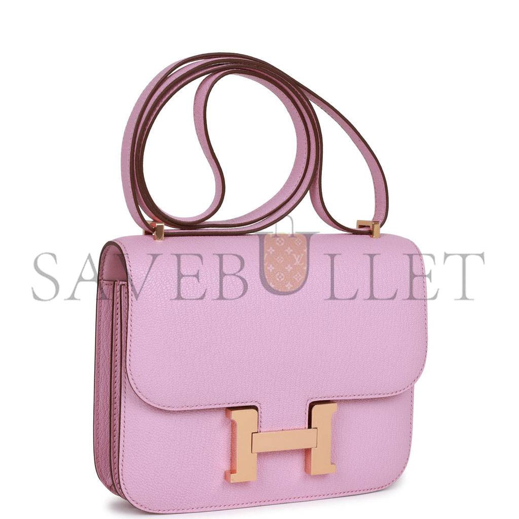HERMES CONSTANCE 18 MAUVE SYLVESTRE CHEVRE ROSE GOLD HARDWARE (18cm) HERMES CONSTANCE 18 MAUVE SYLVESTRE CHEVRE ROSE GOLD HARDWARE (18cm)