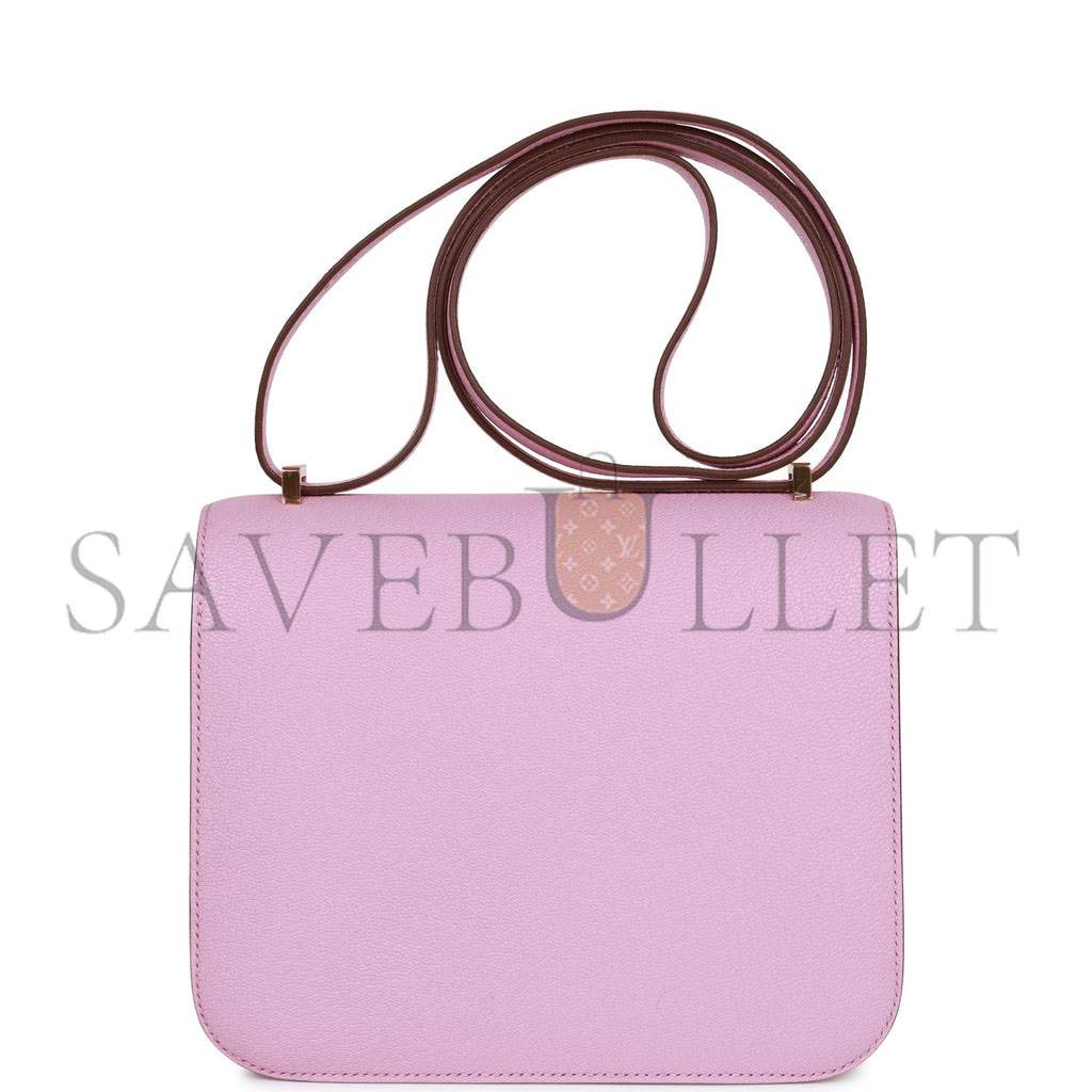 HERMES CONSTANCE 18 MAUVE SYLVESTRE CHEVRE ROSE GOLD HARDWARE (18cm) HERMES CONSTANCE 18 MAUVE SYLVESTRE CHEVRE ROSE GOLD HARDWARE (18cm)