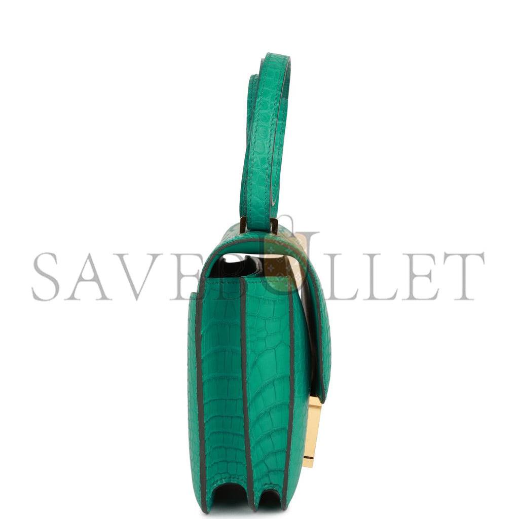 HERMES CONSTANCE 18 VERT JADE MATTE ALLIGATOR GOLD HARDWARE 39821013450846 (18cm) HERMES CONSTANCE 18 VERT JADE MATTE ALLIGATOR GOLD HARDWARE 39821013450846 (18cm)