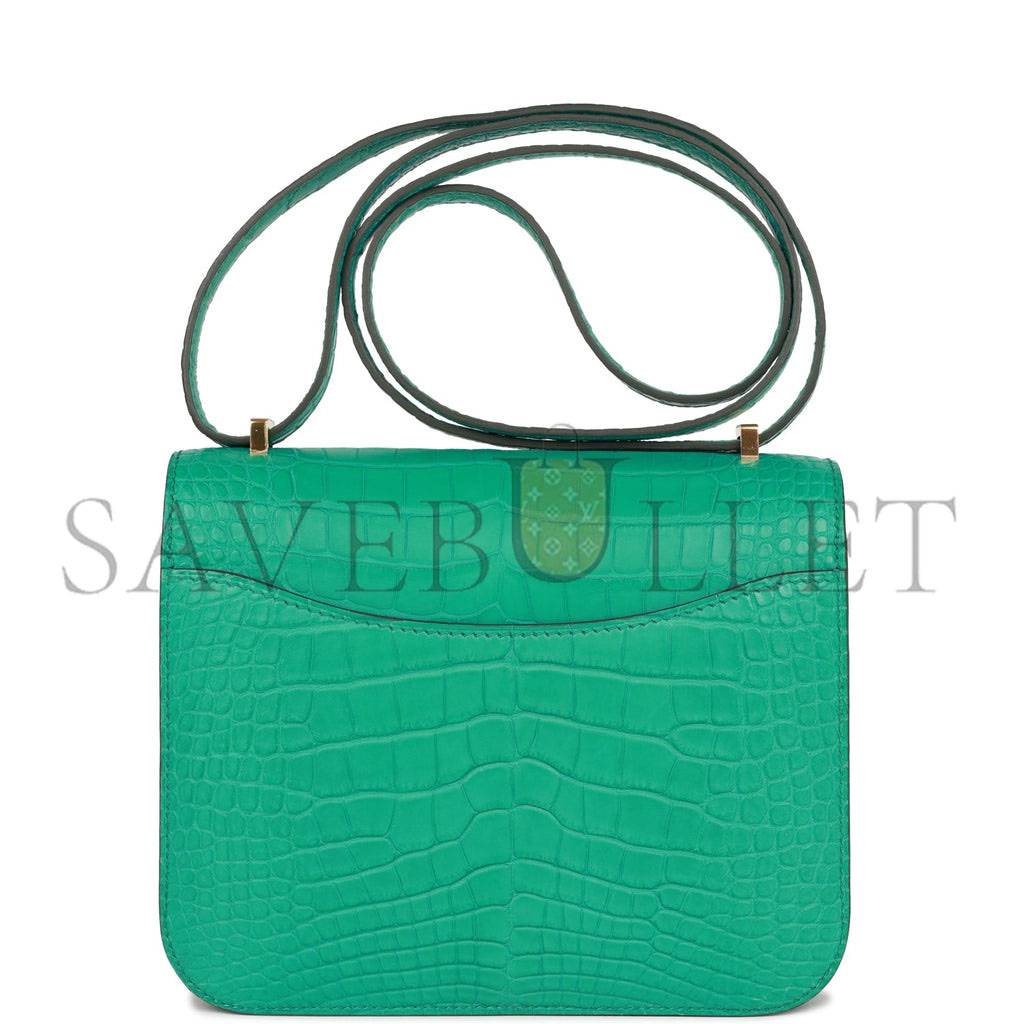HERMES CONSTANCE 18 VERT JADE MATTE ALLIGATOR GOLD HARDWARE 39821013450846 (18cm) HERMES CONSTANCE 18 VERT JADE MATTE ALLIGATOR GOLD HARDWARE 39821013450846 (18cm)