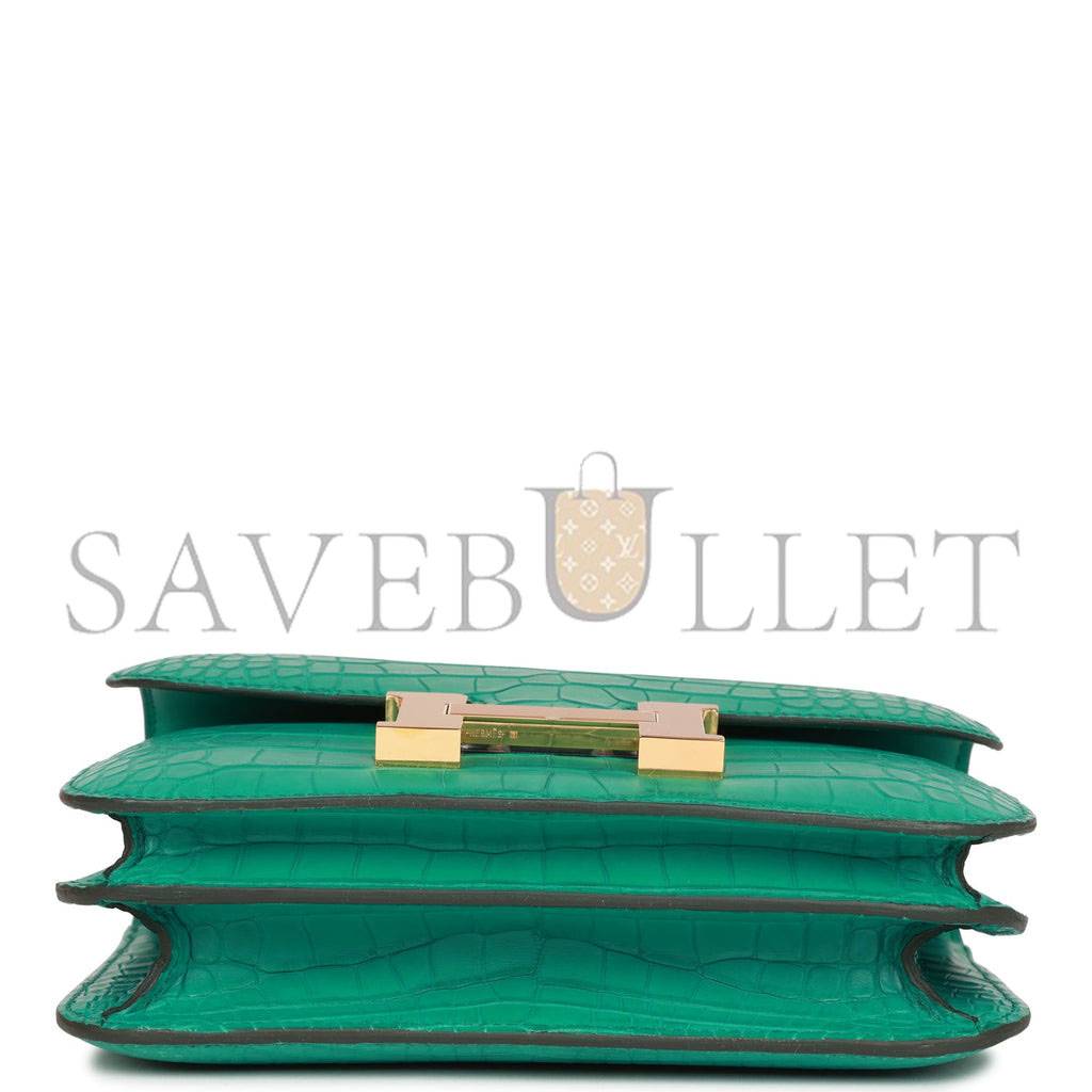 HERMES CONSTANCE 18 VERT JADE MATTE ALLIGATOR GOLD HARDWARE 39821013450846 (18cm) HERMES CONSTANCE 18 VERT JADE MATTE ALLIGATOR GOLD HARDWARE 39821013450846 (18cm)