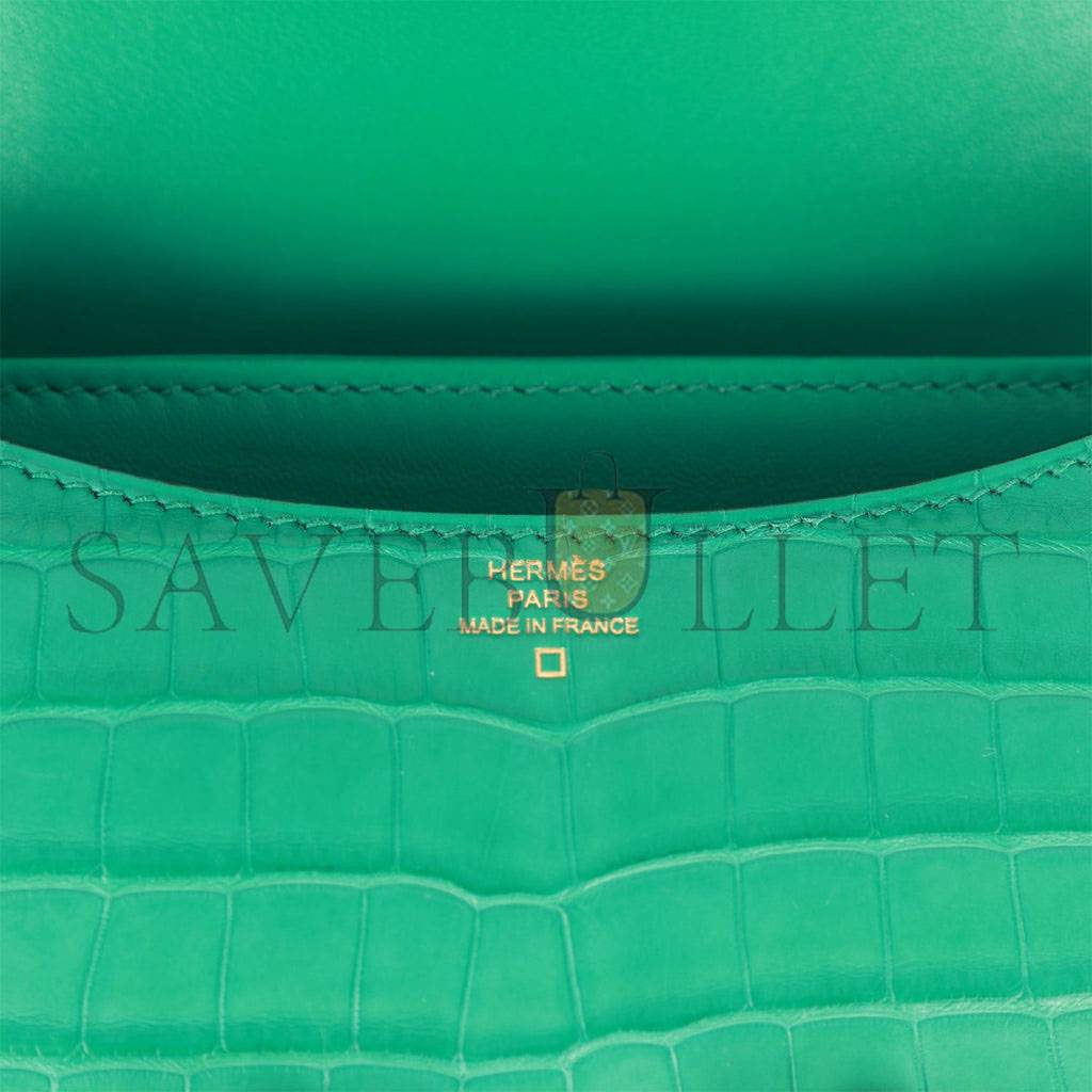 HERMES CONSTANCE 18 VERT JADE MATTE ALLIGATOR GOLD HARDWARE 39821013450846 (18cm) HERMES CONSTANCE 18 VERT JADE MATTE ALLIGATOR GOLD HARDWARE 39821013450846 (18cm)