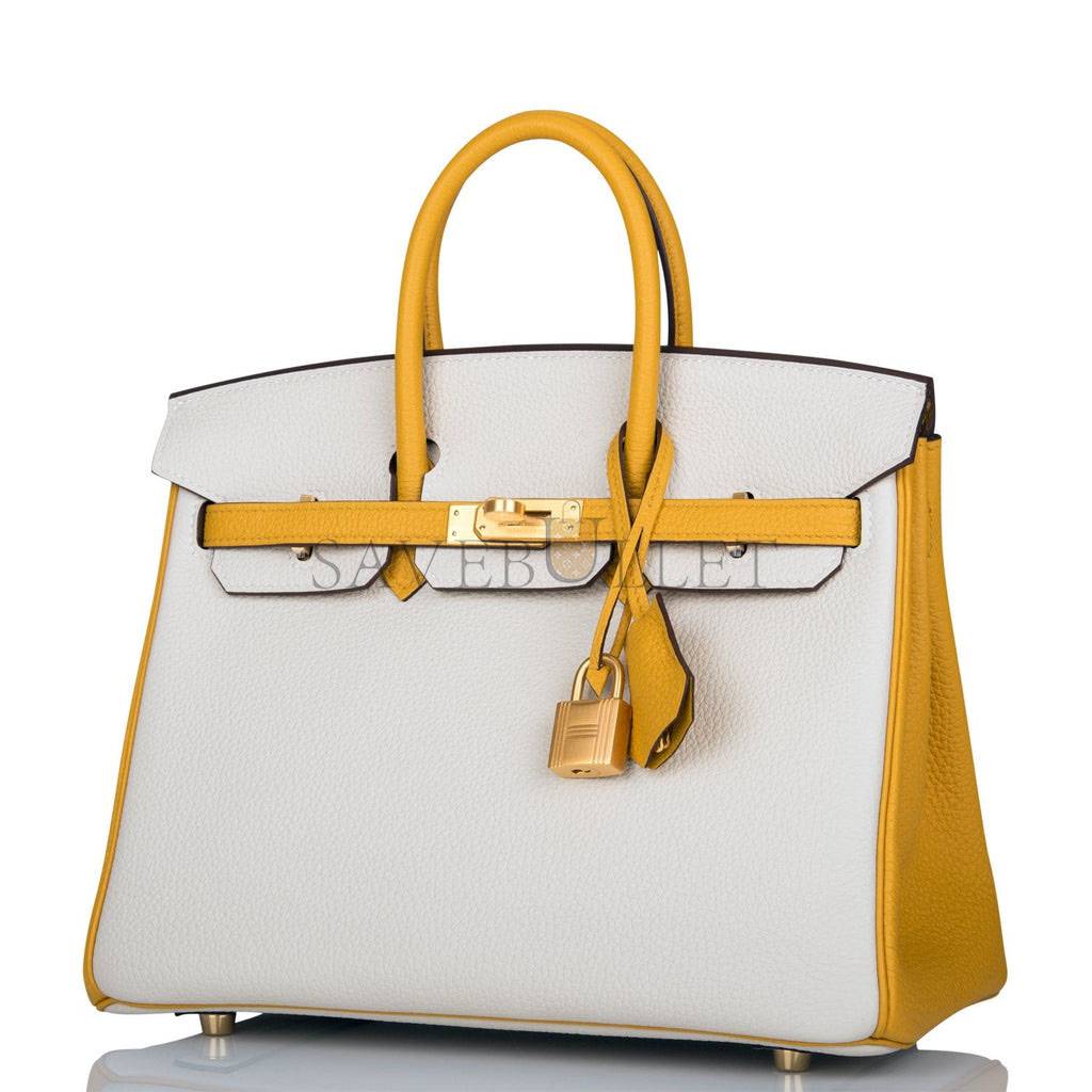 HERMES SPECIAL ORDER (HSS) BIRKIN 25 CRAIE AND JAUNE AMBRE TOGO BRUSHED GOLD HARDWARE HANDMADE (25cm) HERMES SPECIAL ORDER (HSS) BIRKIN 25 CRAIE AND JAUNE AMBRE TOGO BRUSHED GOLD HARDWARE HANDMADE (25cm)