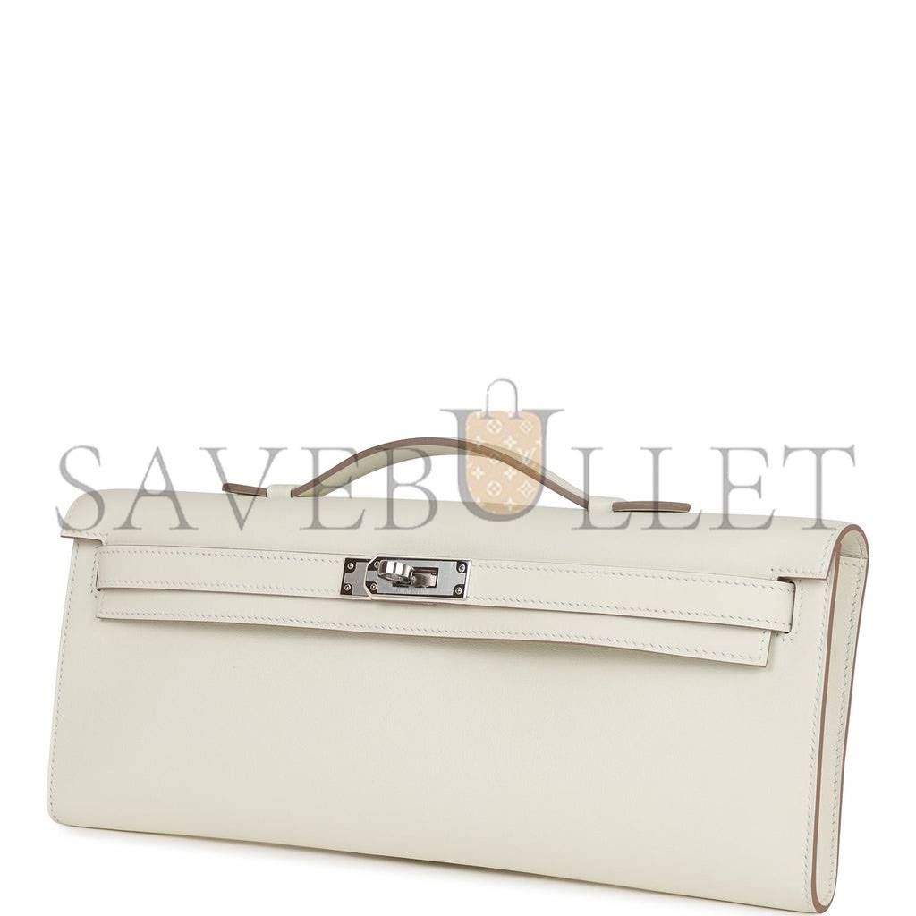 HERMES KELLY CUT MUSHROOM SWIFT PALLADIUM HARDWARE (30*12*3cm) HERMES KELLY CUT MUSHROOM SWIFT PALLADIUM HARDWARE (30*12*3cm)