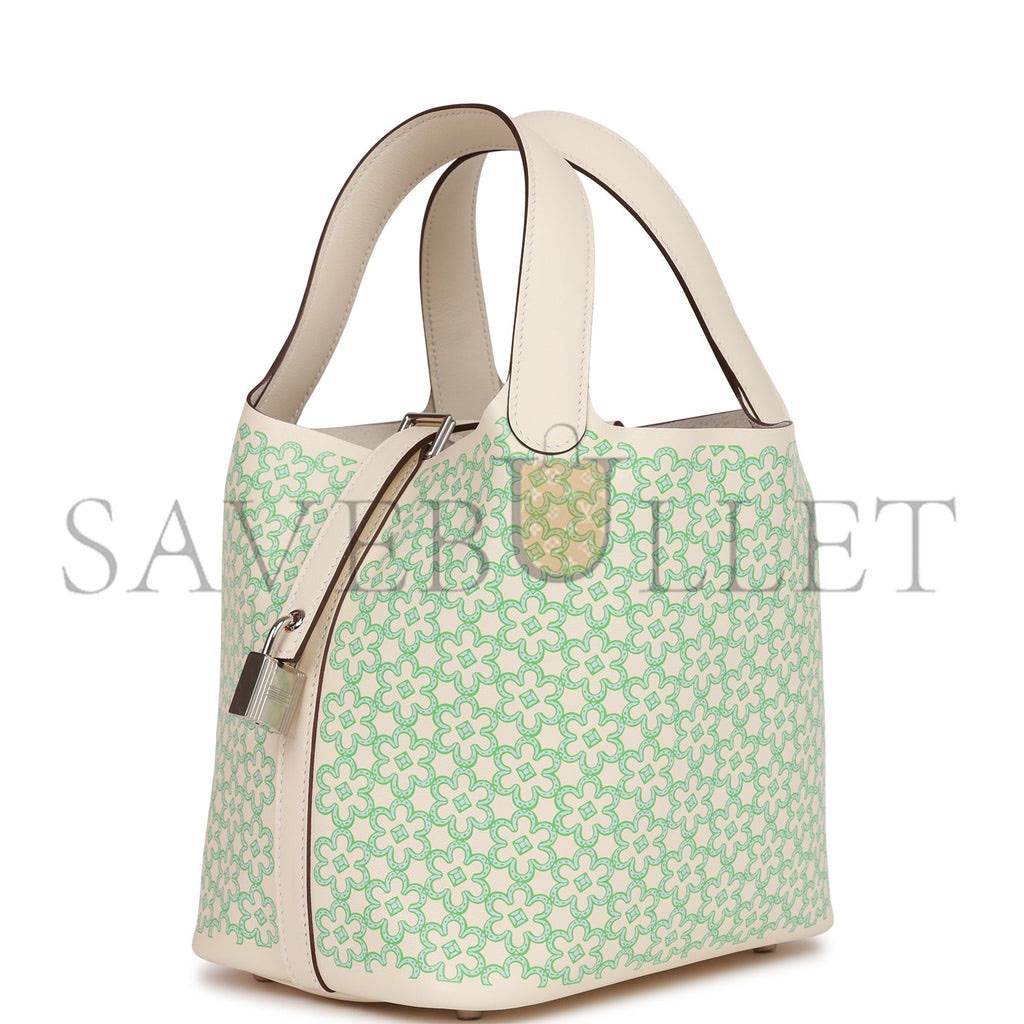 HERMES PICOTIN LOCK 18 LUCKY DAISY NATA SWIFT PALLADIUM HARDWARE (18*13*18cm) HERMES PICOTIN LOCK 18 LUCKY DAISY NATA SWIFT PALLADIUM HARDWARE (18*13*18cm)