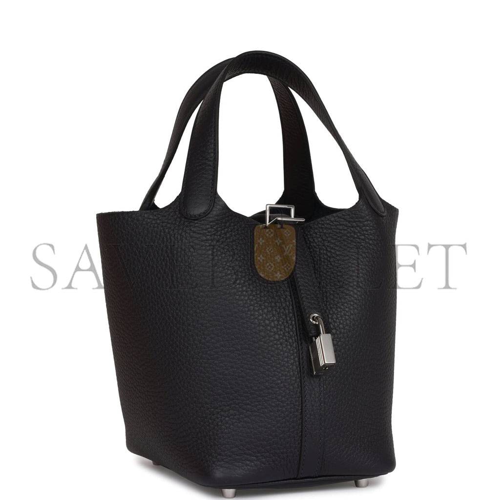 HERMES PICOTIN LOCK 18 CABAN CLEMENCE PALLADIUM HARDWARE (18*13*18cm) HERMES PICOTIN LOCK 18 CABAN CLEMENCE PALLADIUM HARDWARE (18*13*18cm)