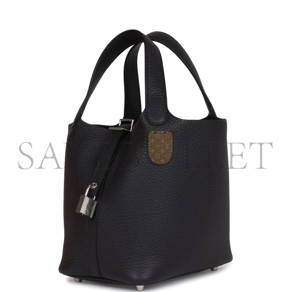 HERMES PICOTIN LOCK 18 CABAN CLEMENCE PALLADIUM HARDWARE (18*13*18cm) HERMES PICOTIN LOCK 18 CABAN CLEMENCE PALLADIUM HARDWARE (18*13*18cm)