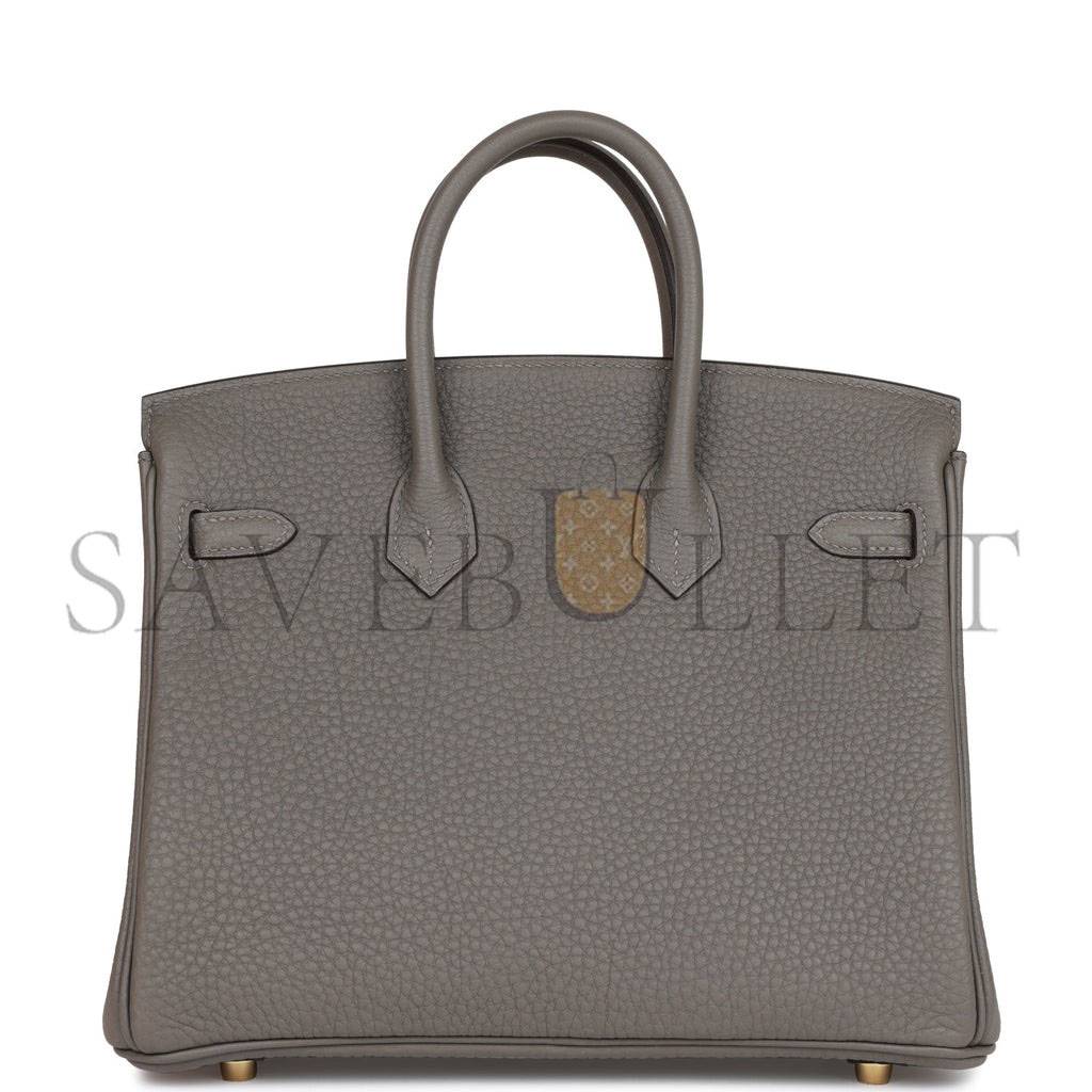 HERMES BIRKIN 25 GRIS MEYER TOGO GOLD HARDWARE HANDMADE (25cm) HERMES BIRKIN 25 GRIS MEYER TOGO GOLD HARDWARE HANDMADE (25cm)