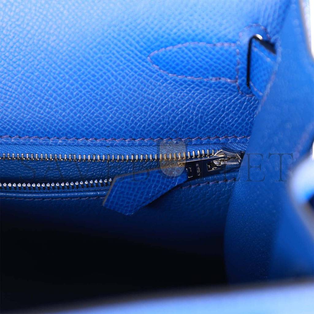 HERMES BLEU ROYAL EPSOM SELLIER KELLY 28CM PALLADIUM HARDWARE (28cm) HERMES BLEU ROYAL EPSOM SELLIER KELLY 28CM PALLADIUM HARDWARE (28cm)