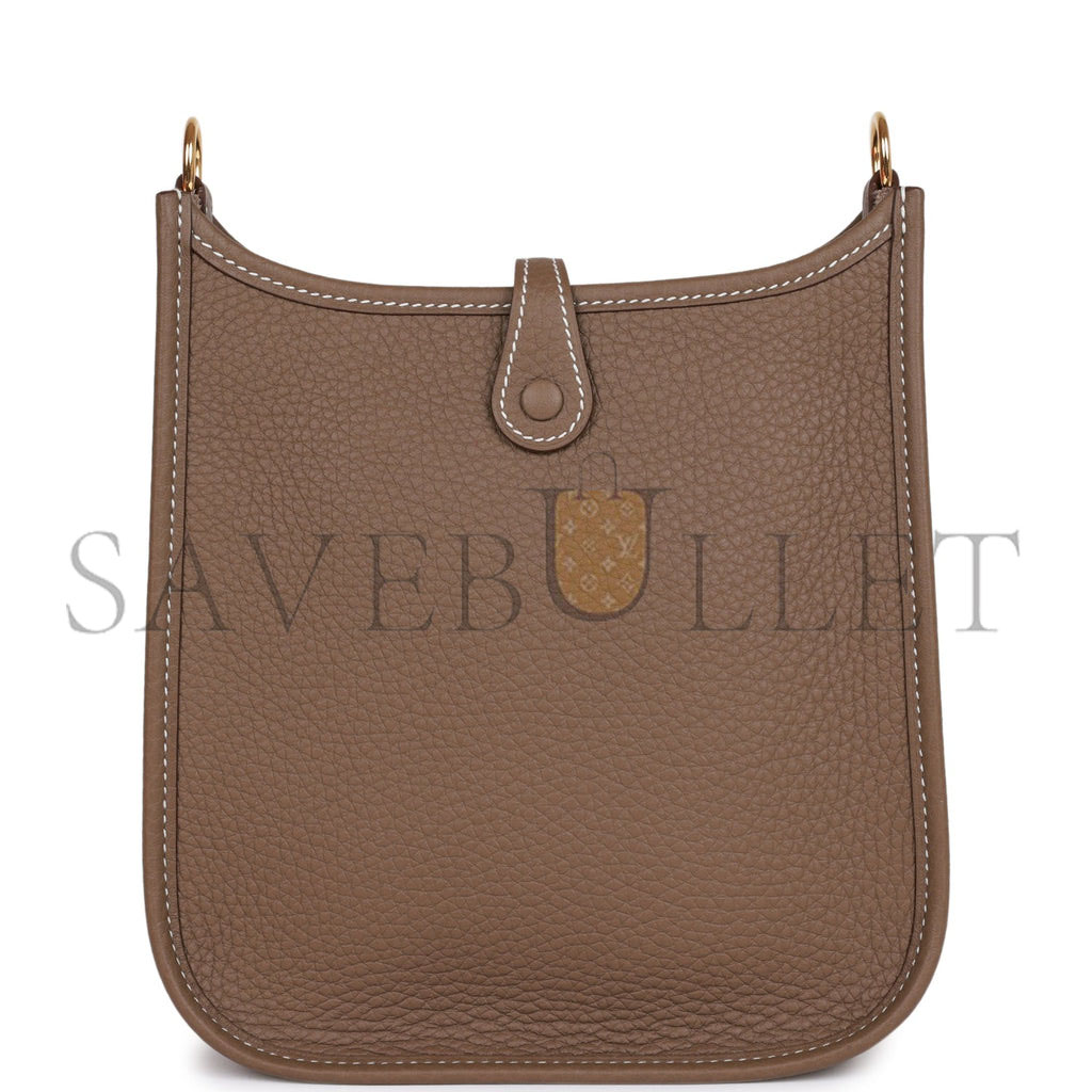 HERMES EVELYNE TPM ETOUPE CLEMENCE GOLD HARDWARE (17cm) HERMES EVELYNE TPM ETOUPE CLEMENCE GOLD HARDWARE (17cm)