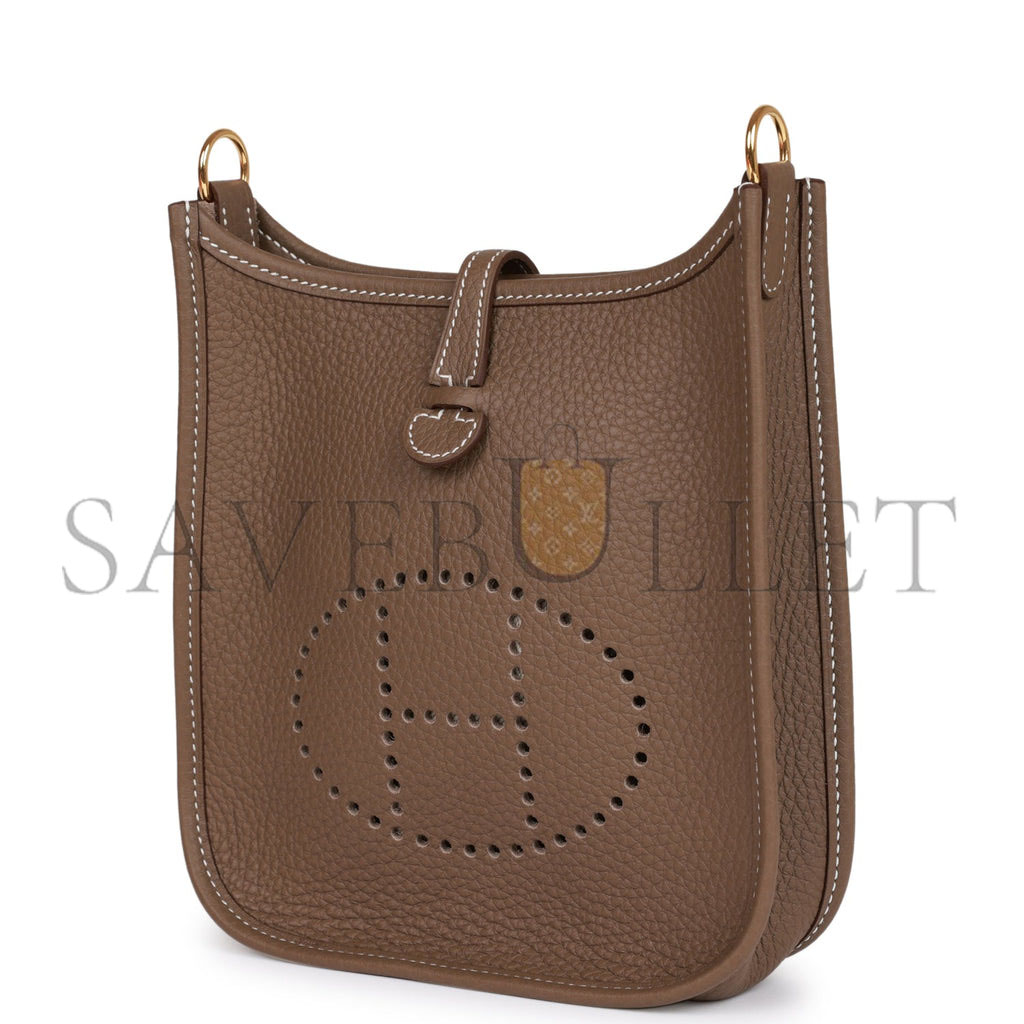 HERMES EVELYNE TPM ETOUPE CLEMENCE GOLD HARDWARE (17cm) HERMES EVELYNE TPM ETOUPE CLEMENCE GOLD HARDWARE (17cm)