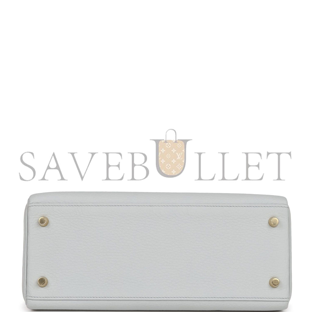 HERMES KELLY RETOURNE 28 BLEU PALE CLEMENCE GOLD HARDWARE (28*22*10cm) HERMES KELLY RETOURNE 28 BLEU PALE CLEMENCE GOLD HARDWARE (28*22*10cm)
