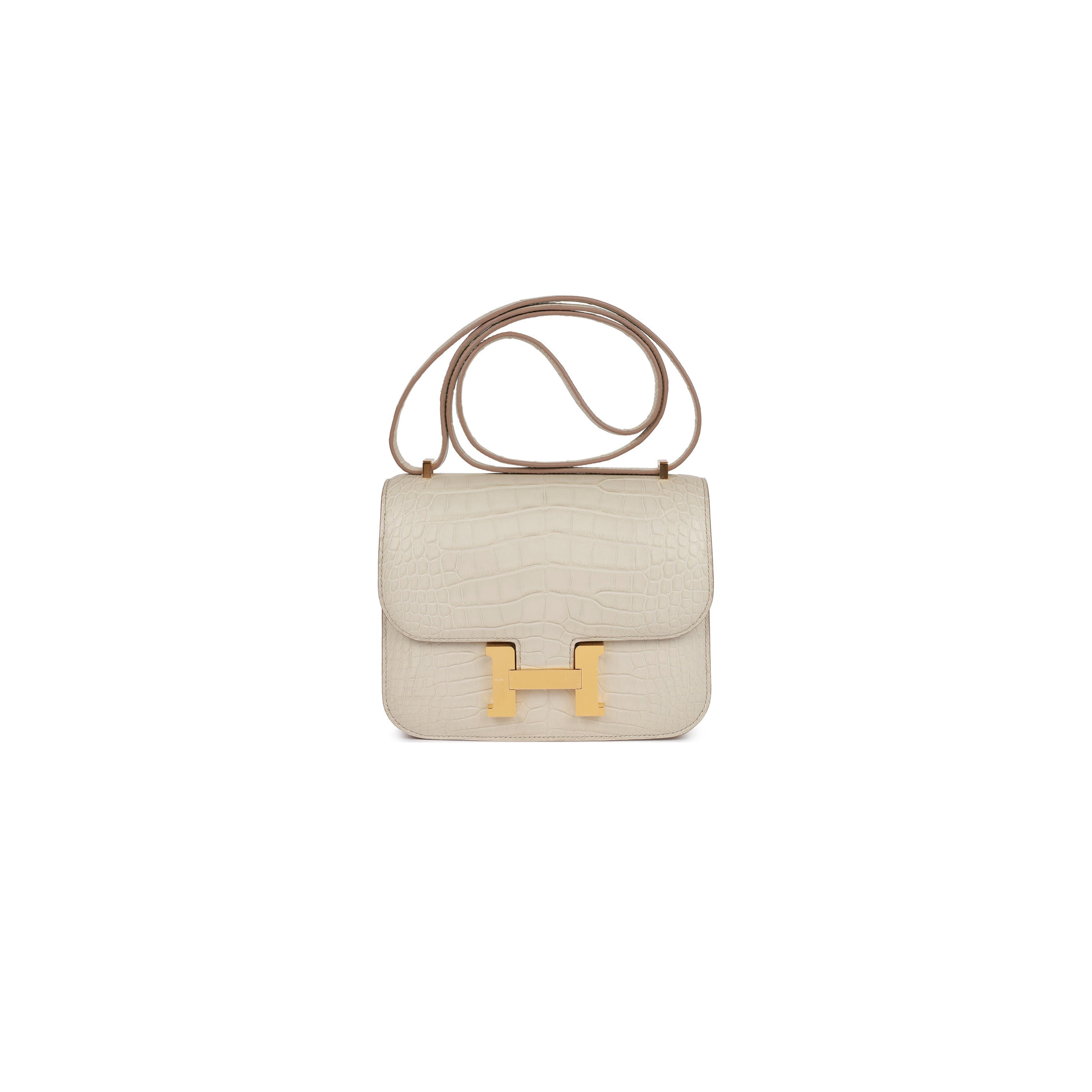 HERMES CONSTANCE 18 BETON MATTE ALLIGATOR GOLD HARDWARE (18cm) HERMES CONSTANCE 18 BETON MATTE ALLIGATOR GOLD HARDWARE (18cm)