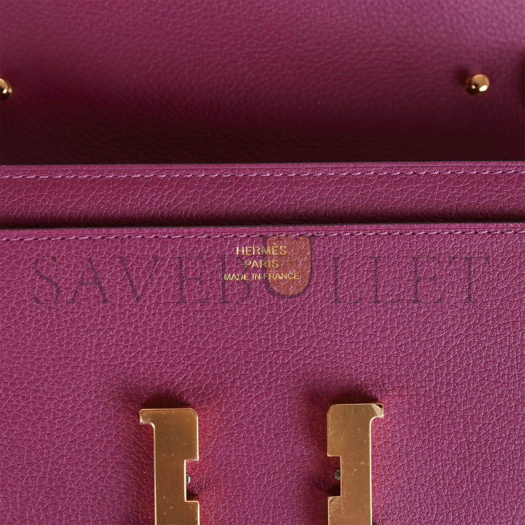 HERMES CONSTANCE WALLET TO GO ANEMONE EVERCOLOR GOLD HARDWARE (22*11cm) HERMES CONSTANCE WALLET TO GO ANEMONE EVERCOLOR GOLD HARDWARE (22*11cm)