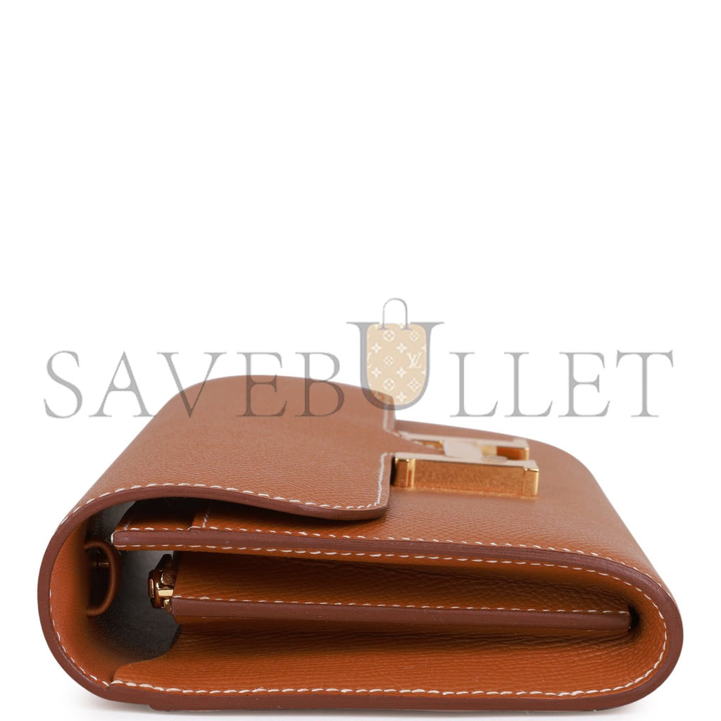 HERMES CONSTANCE WALLET TO GO GOLD EPSOM GOLD HARDWARE (22*11cm) HERMES CONSTANCE WALLET TO GO GOLD EPSOM GOLD HARDWARE (22*11cm)