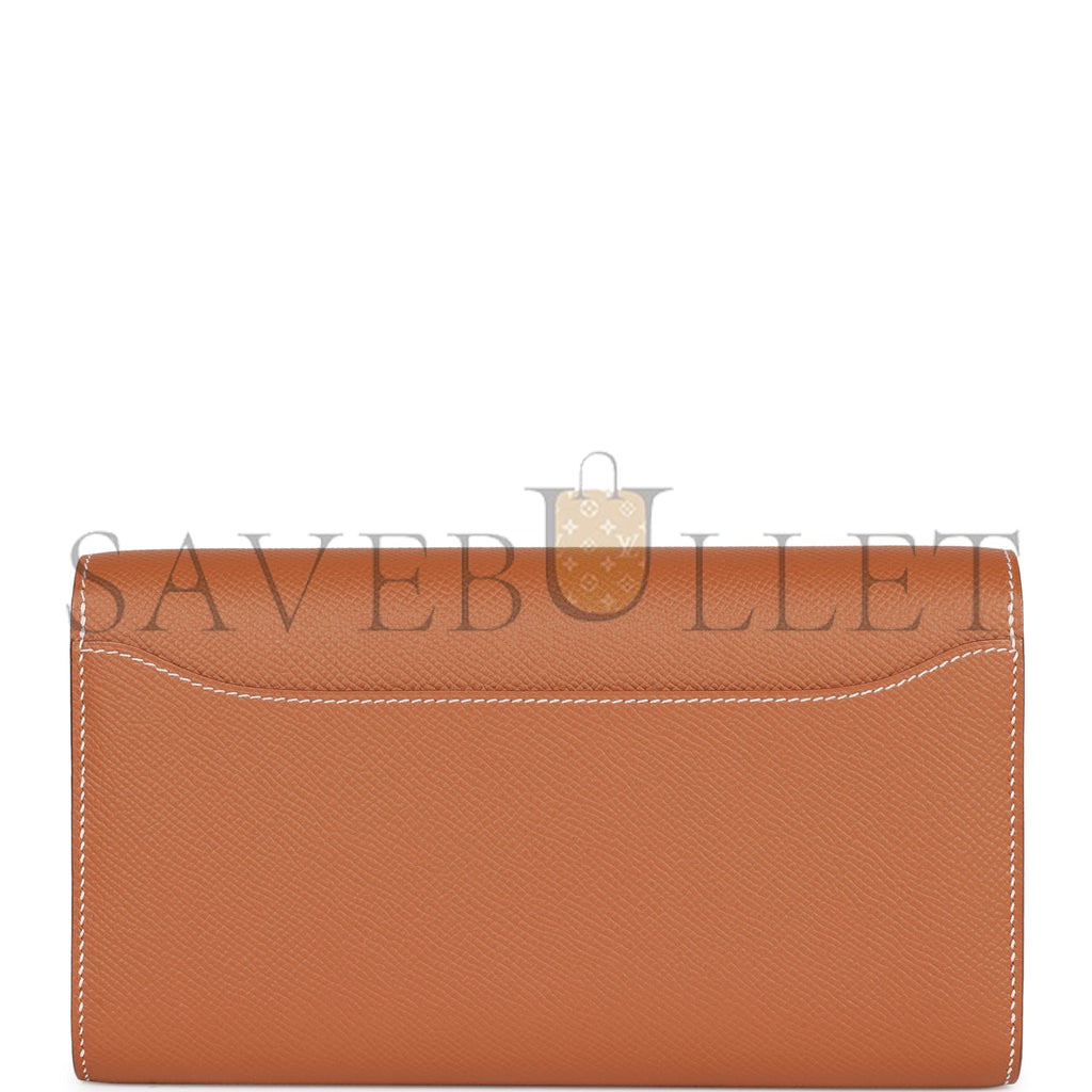 HERMES CONSTANCE WALLET TO GO GOLD EPSOM GOLD HARDWARE (22*11cm) HERMES CONSTANCE WALLET TO GO GOLD EPSOM GOLD HARDWARE (22*11cm)