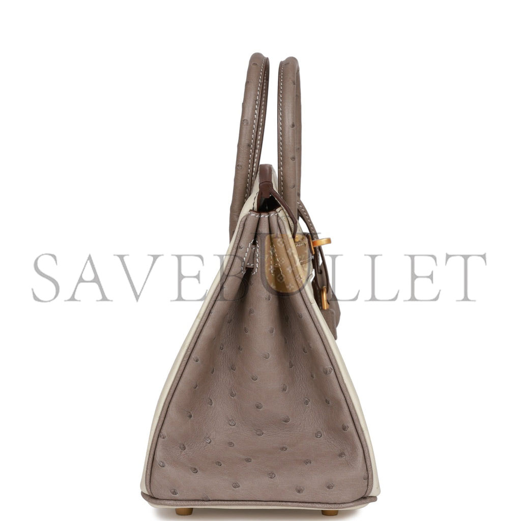 HERMES SPECIAL ORDER (HSS) BIRKIN 25 BETON AND GRIS ASPHALTE OSTRICH BRUSHED GOLD HARDWARE HANDMADE (25cm) HERMES SPECIAL ORDER (HSS) BIRKIN 25 BETON AND GRIS ASPHALTE OSTRICH BRUSHED GOLD HARDWARE HANDMADE (25cm)