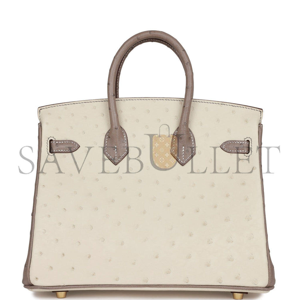 HERMES SPECIAL ORDER (HSS) BIRKIN 25 BETON AND GRIS ASPHALTE OSTRICH BRUSHED GOLD HARDWARE HANDMADE (25cm) HERMES SPECIAL ORDER (HSS) BIRKIN 25 BETON AND GRIS ASPHALTE OSTRICH BRUSHED GOLD HARDWARE HANDMADE (25cm)