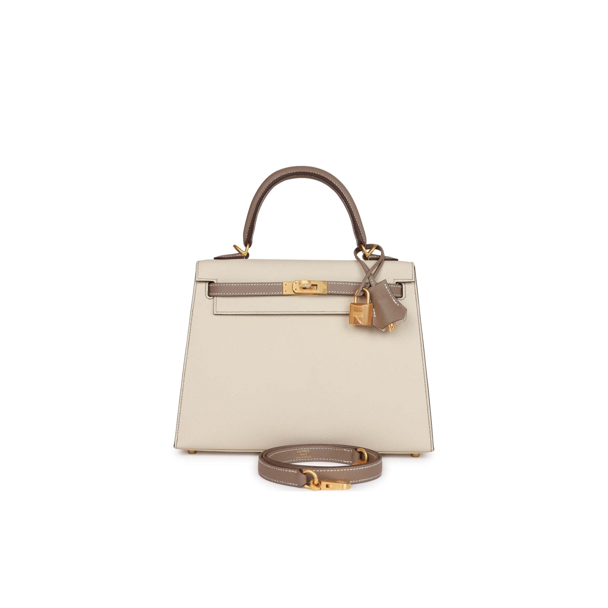 HERMES SPECIAL ORDER (HSS) KELLY SELLIER 25 CRAIE AND GRIS ASPHALTE EPSOM BRUSHED GOLD HARDWARE HANDMADE (25*17*7cm) HERMES SPECIAL ORDER (HSS) KELLY SELLIER 25 CRAIE AND GRIS ASPHALTE EPSOM BRUSHED GOLD HARDWARE HANDMADE (25*17*7cm)